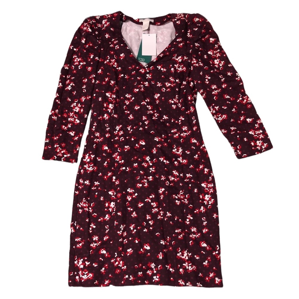 H&M floral dotted puff 3/4 sleeve dress